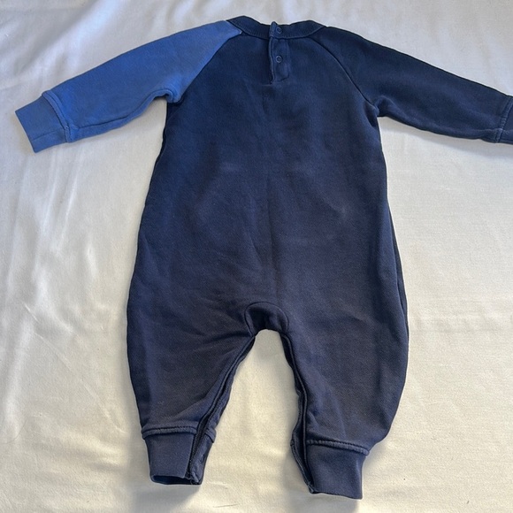 GAP Blue One Piece Romper with Ribbed Cuffs and dinosaur design - Picture 4 of 4